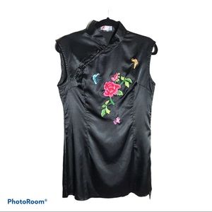 Black Satin Blouse Top